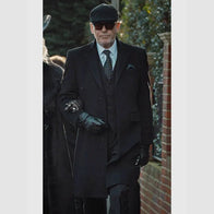 MobLand Conrad Harrigan Black Coat Jacket unisex front product view | Dash Racegear — Dapper Black Coat from MobLand’s Conrad Harrigan Outfit