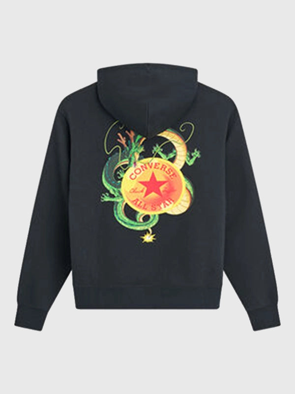 Converse Dragon Ball Hoodie Hoodie unisex detail view 2 | Dash Racegear — Black Converse x Dragon Ball Z 2026 Shenron hoodie crafted for cozy warmth and versatile casual fashion.
