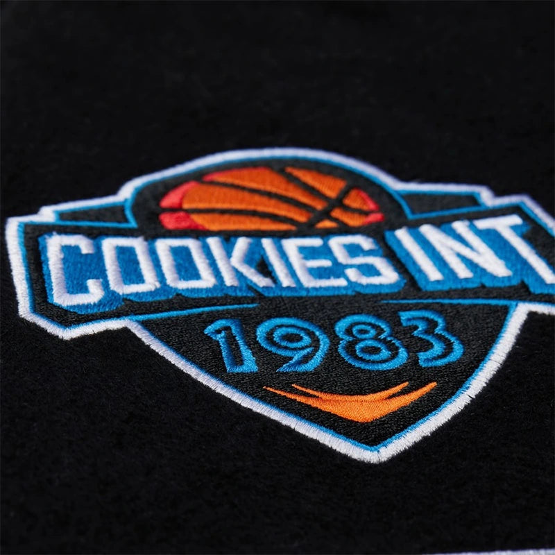M&N x Cookies Full-Snap Varsity Jacket Varsity Jacket unisex detail view 4 | Dash Racegear — Cookies INT Patch M&N Varsity
