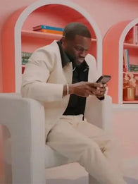 Kevin Hart ZIWE Interview Jacket Jacket unisex detail view 3 | Dash Racegear — White cotton jacket from RECREATED Kevin Hart ZIWE Interview 2025 with casual unisex styling