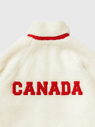 Province of Canada x Heated Rivalry Fleece Jacket Jacket unisex detail view 2 | Dash Racegear — Stylish unisex cream sherpa jacket featuring soft fleece design and modern streetwear aesthetic