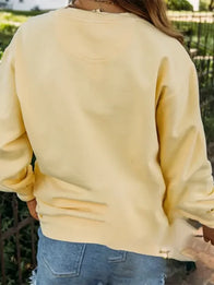 Sincerely Yours Crewneck Sweatshirt Sweatshirt unisex detail view 2 | Dash Racegear — Yellow fleece crewneck sweatshirt Sincerely Yours women’s edition, comfy and warm layer for daily errands and chill days