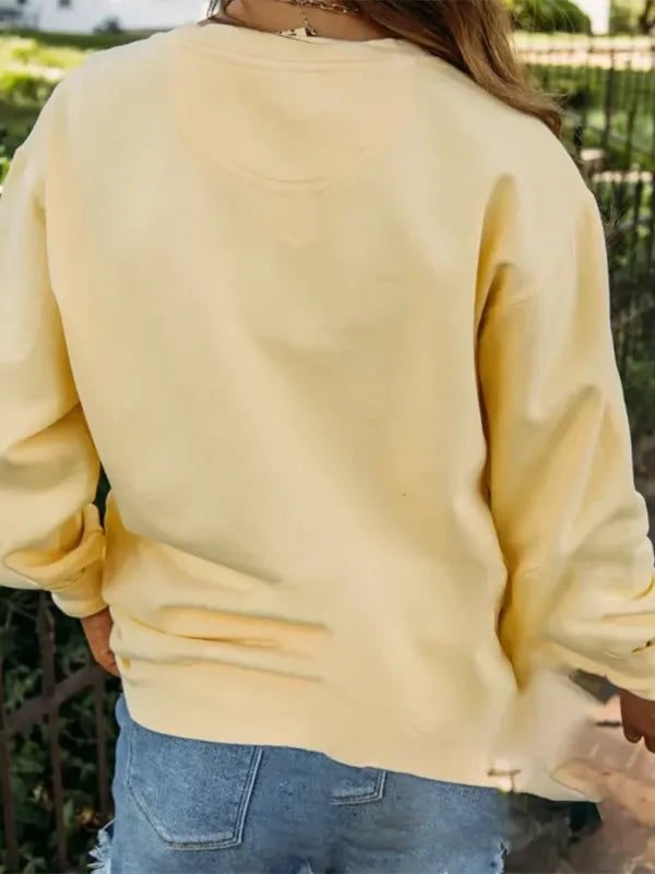 Sincerely Yours Crewneck Sweatshirt Sweatshirt unisex detail view 2 | Dash Racegear — Yellow fleece crewneck sweatshirt Sincerely Yours women’s edition, comfy and warm layer for daily errands and chill days