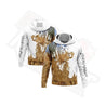 Custom Stitched White & Black 3D Dog Hunting Sports Hoodie