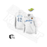 Custom Stitched White & Gray Light Blue Sports Hoodie