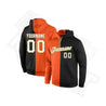Custom Stitched Orange, White & Black Split Sports Hoodie