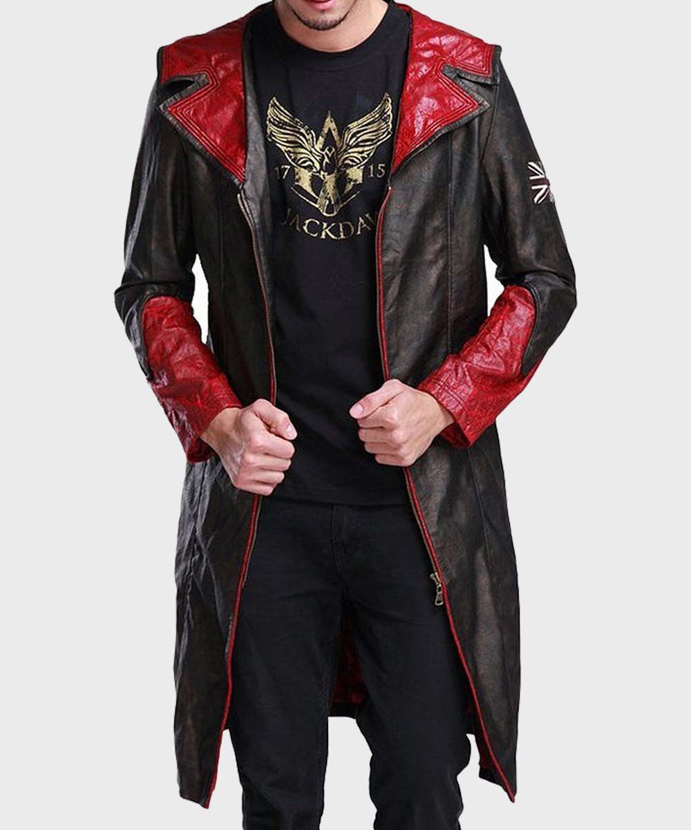 DMC Devil May Cry Dante Black Coat Jacket unisex front product view | Dash Racegear — Video Game Devil May Cry Dante Black Coat