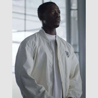 F1 The Movie 2025 Damson Idris White Jacket Jacket unisex detail view 2 | Dash Racegear — F1-inspired fashion – Damson Idris in white zip-up jacket