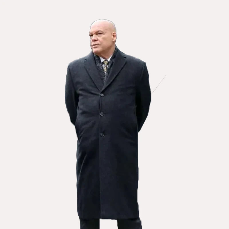 Daredevil Born Again Wilson Fisk Black Coat Jacket unisex detail view 2 | Dash Racegear — Kingpin’s Black Coat – Daredevil Born Again Villainous Aesthetic