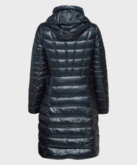 Mens Winter Dark Navy Long Coat Jacket men detail view 3 | Dash Racegear — Mens Winter Puffer Long Coat