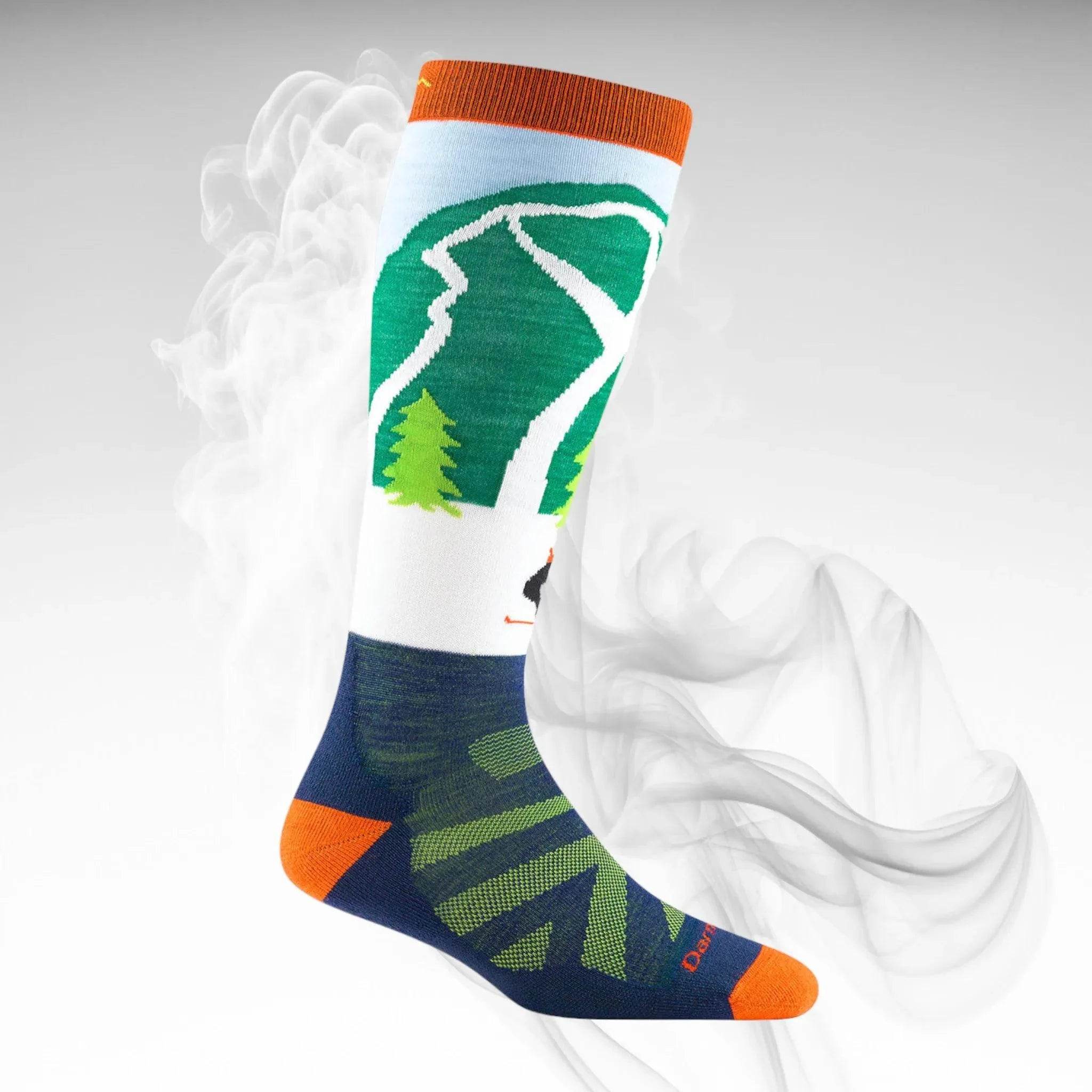 Darn Tough JR Pow Cow Midweight Ski Socks - Large
