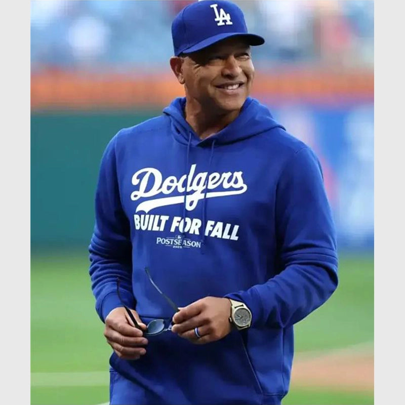 Dave Robert Los Angeles Dodgers Built For Fall Hoodie Hoodie unisex front product view | Dash Racegear — Exclusive Dodgers Built For Fall sweatshirt highlighting Dave Roberts’ team pride