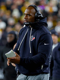 Houston Texans DeMeco Ryans 2025 Sideline Hoodie Hoodie unisex detail view 4 | Dash Racegear — Navy DeMeco Ryans Houston Texans 2025 Nike Sideline Pullover Hoodie with classic hood, worn by dedicated Texans followers.