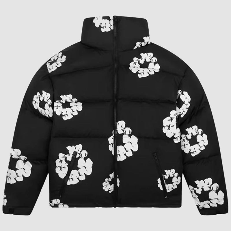 Denim Tears Puffer Jacket Puffer Jacket unisex front product view | Dash Racegear — Denim Tears Outerwear – Iconic Puffer Jacket Style