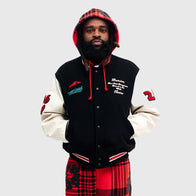 Denim Tears Peace Wreath Varsity Jacket Varsity Jacket unisex detail view 5 | Dash Racegear — Peace Wreath embroidered varsity jacket from Denim Tears