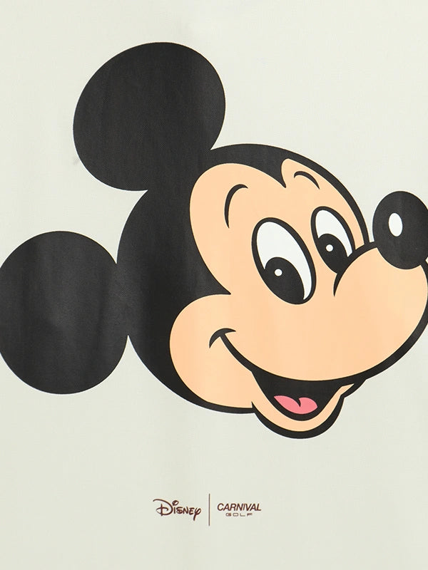 Carnival Golf x Disney Mickey Stars Polo Shirt Shirt unisex detail view 4 | Dash Racegear — Cream Carnival Golf x Disney Mickey Stars long sleeve polo featuring a versatile unisex design and timeless casual style.