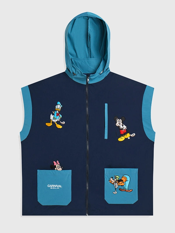 Carnival Golf x Disney Mickey Vest Vest unisex front product view | Dash Racegear — Carnival Golf x Disney Mickey 2026 Zip-Up Unisex Vest in Navy Blue with a lightweight design and everyday comfort.