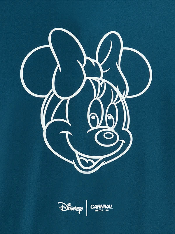 Carnival Golf x Disney Minnie Doodle Polo Shirt Shirt unisex detail view 3 | Dash Racegear — Navy blue Carnival Golf x Disney Minnie Doodle long sleeve polo featuring a versatile unisex fit and modern appeal.