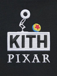 Disney x Kith for Pixar Classic Logo Nelson Hoodie Hoodie unisex detail view 3 | Dash Racegear — Pixar Disney x Kith Nelson Hoodie in black, 2025 edition, stylish and cozy for fans and everyday wear.