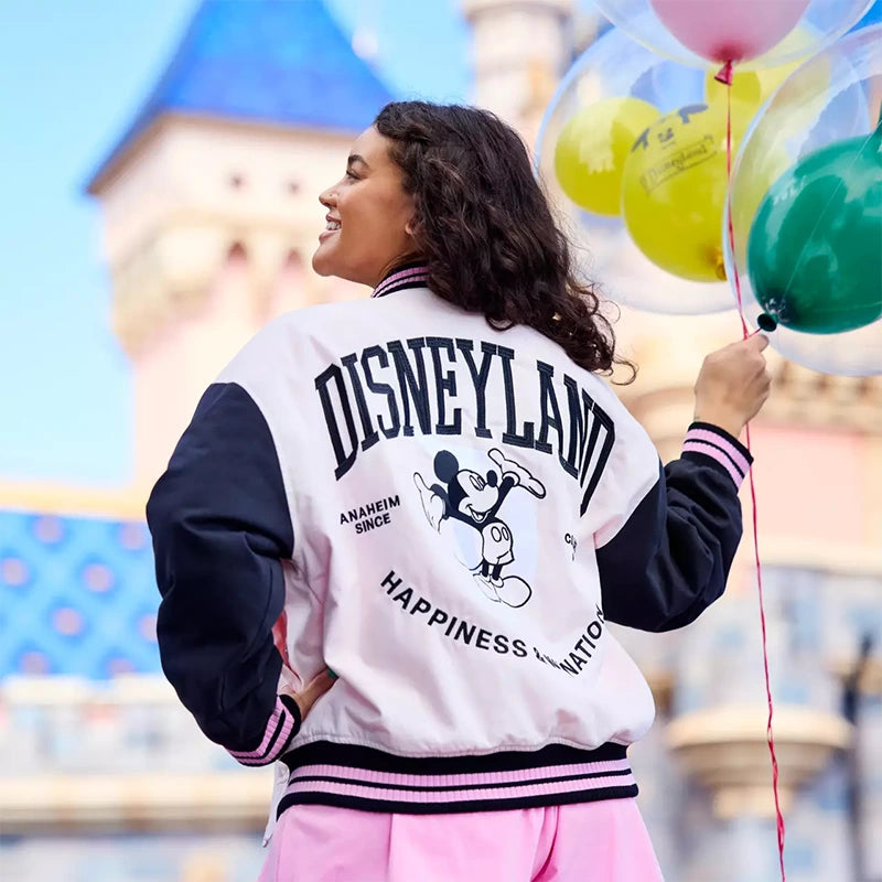 Disneyland Varsity Jacket Varsity Jacket unisex front product view | Dash Racegear — Disneyland Logo Varsity Jacket – Collegiate Style