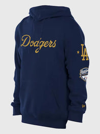 Dodgers New Era 2026 Gold Collection Logo Hoodie Hoodie unisex detail view 3 | Dash Racegear — Los Angeles Dodgers New Era 2026 Gold Collection Navy Hoodie for men, soft fleece and front pocket, perfect for game-day comfort.