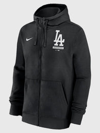 Dodgers Nike Black Primetime Lockup Hoodie Hoodie unisex detail view 2 | Dash Racegear — Black Men’s Los Angeles Dodgers Nike Primetime Lockup full-zip hoodie, cozy fleece for stadium or everyday style.