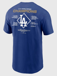 Dodgers Nike Royal 2025 World Series Champions Roster T-Shirt Shirt unisex detail view 3 | Dash Racegear — 2025 Dodgers Team Roster World Series Nike Shirt