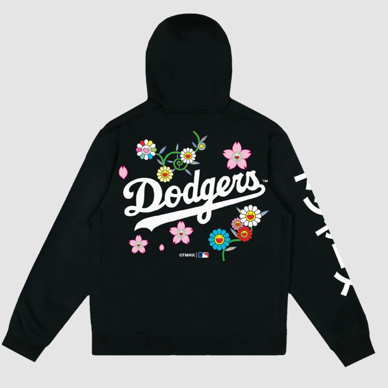 Takashi Murakami x Dodgers Hoodie Hoodie unisex detail view 2 | Dash Racegear — Murakami Dodgers Hoodie – Floral Art Meets Baseball Fashion