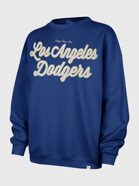 Stoney Clover Lane X ’47 Dodgers Patch Sweatshirt Sweatshirt unisex front product view | Dash Racegear — Stoney Clover Lane x '47 Dodgers oversized sweatshirt in blue with patch detail, perfect for casual wear.