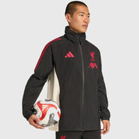 LFC Adidas 25/26 Domestic Rain Jacket Jacket unisex detail view 3 | Dash Racegear — Adidas fleece jacket for rainy training days, worn by Liverpool FC players