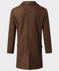 Mens Double Breasted Brown Coat Coat men detail view 2 | Dash Racegear — Mens Double Breasted Brown Coat