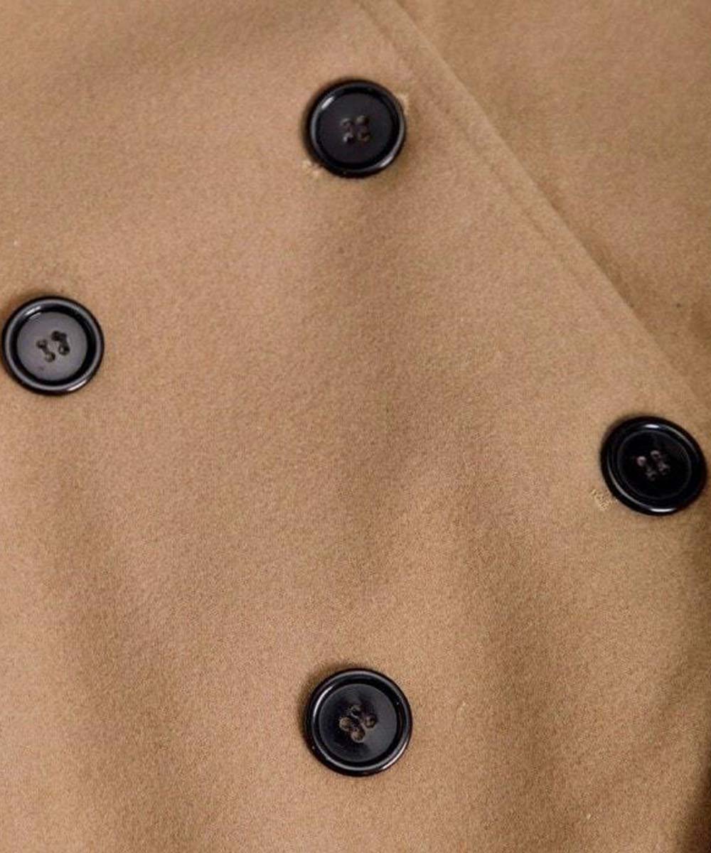 Mens Brown Wool Trench Coat Jacket men detail view 2 | Dash Racegear — Mens Brown Wool Trench Coat
