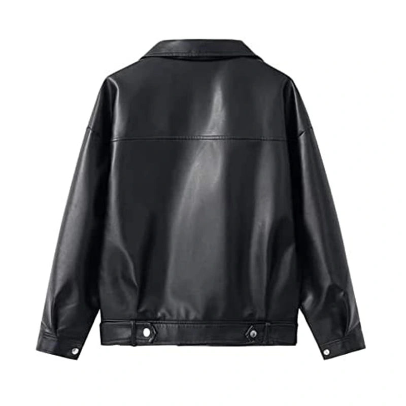 Julie Black Biker Leather Jacket Leather Jacket unisex detail view 2 | Dash Racegear — Women's Black Biker Leather Jacket