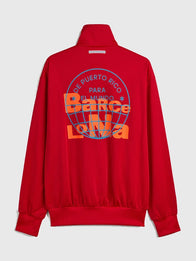 Adidas x Bad Bunny Barcelona Firebird Track Jacket Jacket unisex detail view 4 | Dash Racegear — Barcelona Tour Firebird track jacket featuring Adidas x Bad Bunny DtMF design and relaxed everyday comfort.