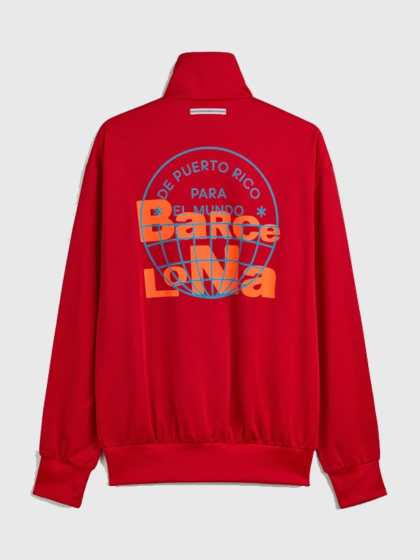 Adidas x Bad Bunny Barcelona Firebird Track Jacket Jacket unisex detail view 4 | Dash Racegear — Barcelona Tour Firebird track jacket featuring Adidas x Bad Bunny DtMF design and relaxed everyday comfort.