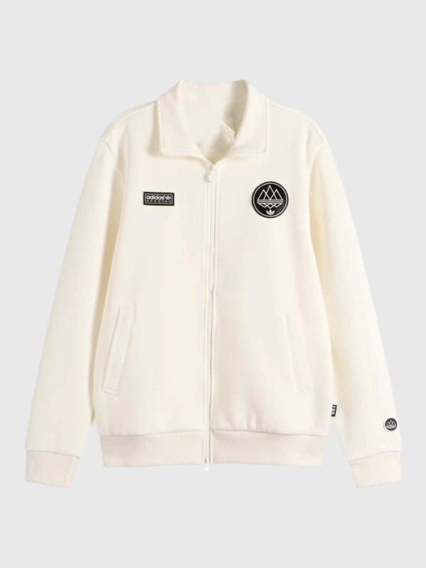 END. x Adidas Angelzarke SPZL Track Jacket Jacket unisex front product view | Dash Racegear — END. x Adidas 2026 Angelzarke Cream Full-Zip Unisex Track Jacket with a refined silhouette and everyday versatility.