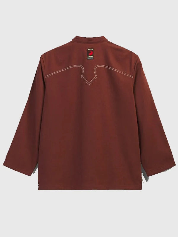 Adidas CNY Edison Chen Clot Track Jacket Jacket unisex detail view 3 | Dash Racegear — Edison Chen Adidas Clot Track Jacket in brown, lightweight, sporty, and perfect for layering or streetwear.