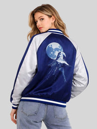 Elden Ring Ranni Jacket Jacket unisex detail view 4 | Dash Racegear — Blue Sukajan jacket featuring Ranni the Witch from Elden Ring, bold embroidered streetwear piece.