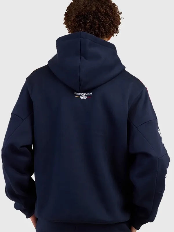 AFL x Elite Eleven Adelaide Hoodie Hoodie unisex detail view 4 | Dash Racegear — 2026 Adelaide Crows AFL x Elite Eleven Retro Hoodie Navy featuring clean team-inspired design and soft everyday comfort.