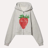 Elwood Strawberry Hoodie Hoodie unisex front product view | Dash Racegear — Strawberry Graphic Hoodie – Elwood Streetwear Drop