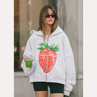 Elwood Strawberry Hoodie Hoodie unisex detail view 3 | Dash Racegear — Graphic Fruit Hoodie – Elwood’s Strawberry Edition