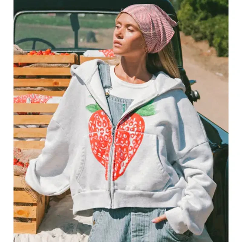 Elwood Strawberry Hoodie Hoodie unisex detail view 4 | Dash Racegear — Elwood Apparel – Bold Strawberry Hoodie Look