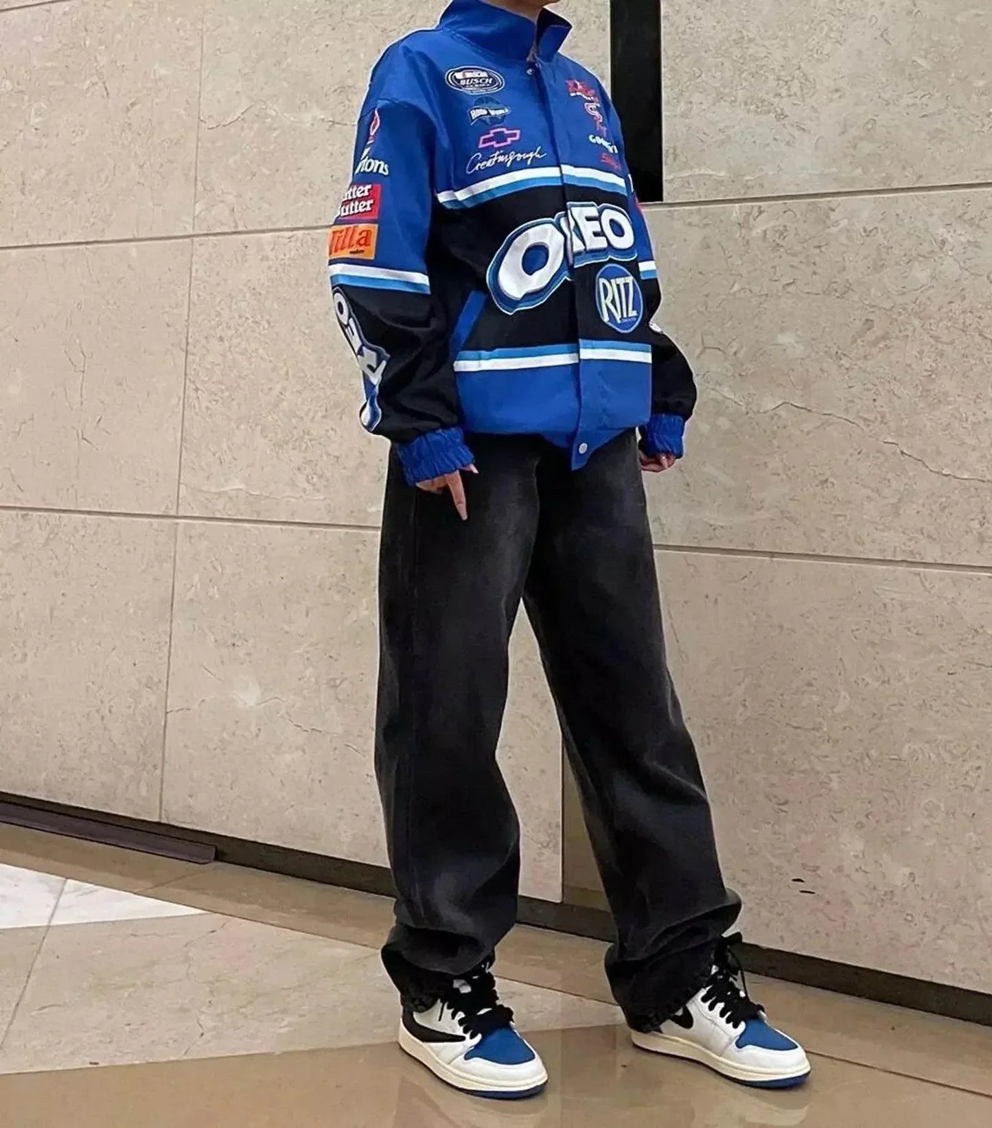 F1 Biker Racing Streetwear Embroidered Bomber Jacket | Dash Racegear