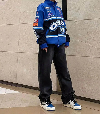 F1 Biker Racing Streetwear Embroidered Bomber Jacket | Dash Racegear