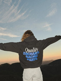 Enchanté x Ford Racing Hoodie Hoodie unisex detail view 2 | Dash Racegear — Enchanté x Ford Racing Hoodie 2026, black fleece pullover with sleek racing-inspired graphics for everyday style.