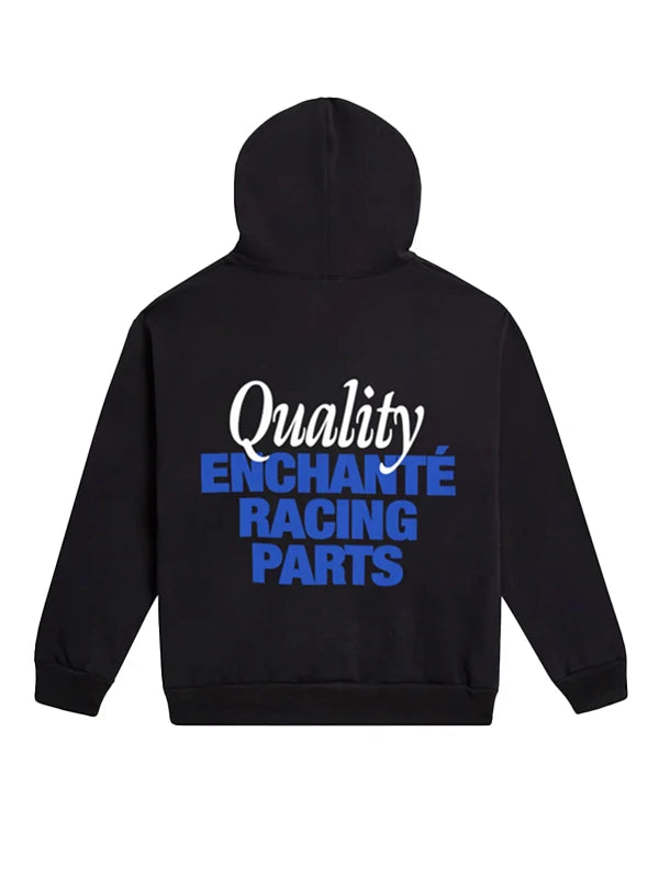 Enchanté x Ford Racing Hoodie Hoodie unisex detail view 4 | Dash Racegear — Black Enchanté x Ford Racing Pullover Hoodie, relaxed fit and bold racing design for car lovers and casual wear.