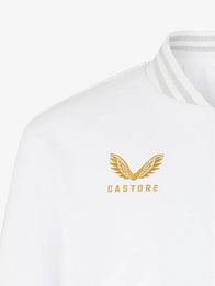 England Rugby x Undefeated x Castore Bomber Jacket Bomber Jacket unisex detail view 3 | Dash Racegear — White Castore bomber jacket with England Rugby branding, designed in collaboration with Undefeated for unisex fit.