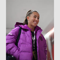 England Lionesses Nike Purple Puffer Jacket Puffer Jacket unisex detail view 2 | Dash Racegear — Nike England Lionesses purple winter jacket