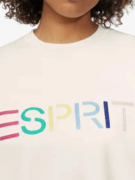 Costco Esprit Sweatshirt Sweatshirt unisex detail view 2 | Dash Racegear — Unisex Espirit fleece crewneck crafted in cream for effortless layering and modern casual versatility.
