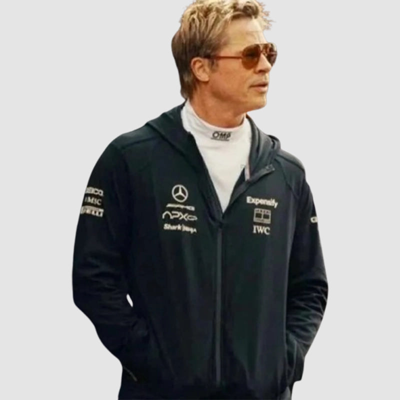 Brad Pitt F1 2025 Black Hoodie Hoodie unisex detail view 4 | Dash Racegear — F1 2025 apparel – Brad Pitt black hoodie style